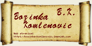 Božinka Komlenović vizit kartica
